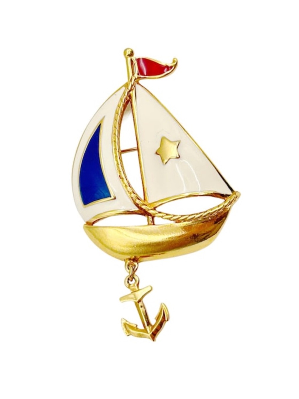 Vintage Signed AVON Nautical Sailboat Brooch
